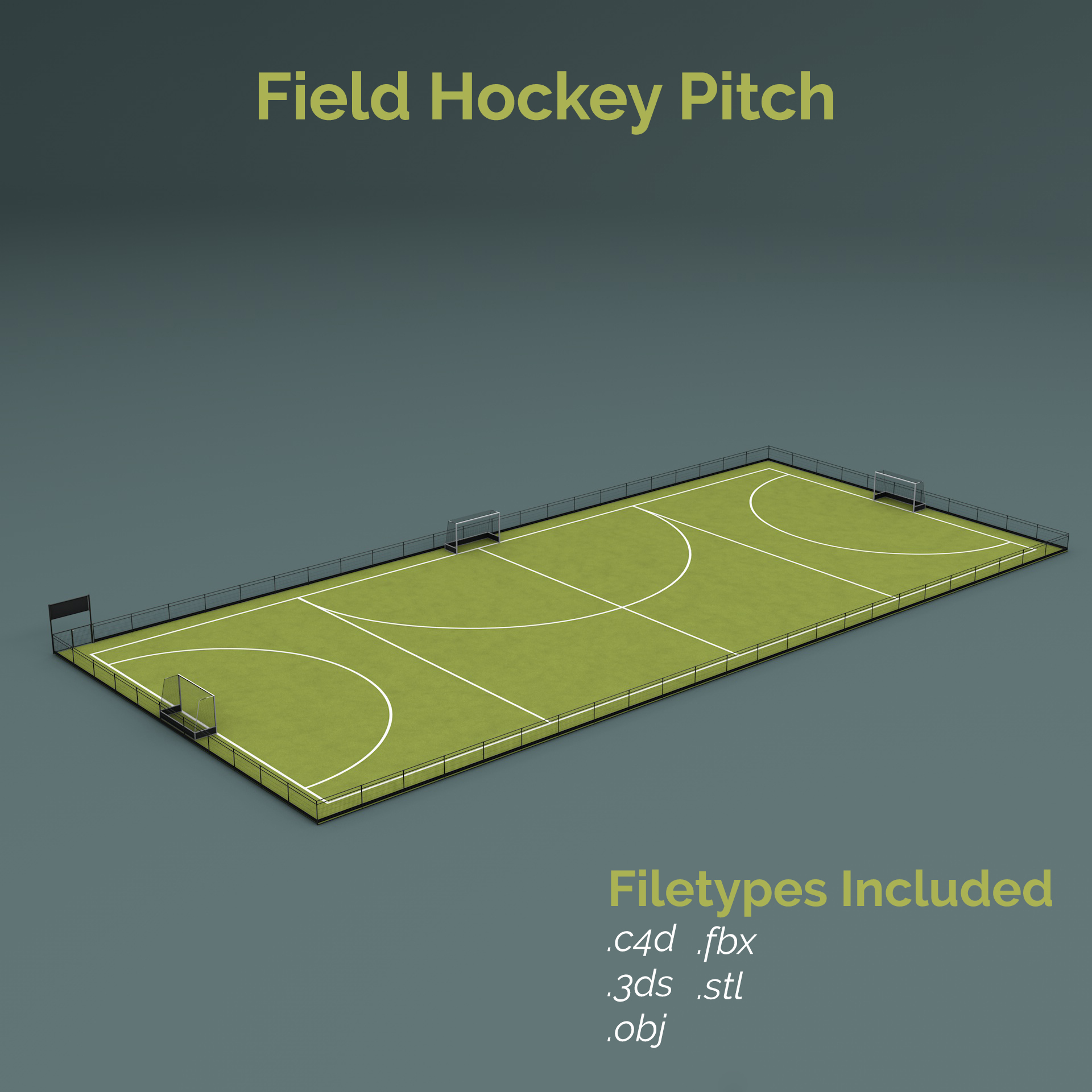 Field Hockey Training Pitch by 3dtreatment 3DOcean